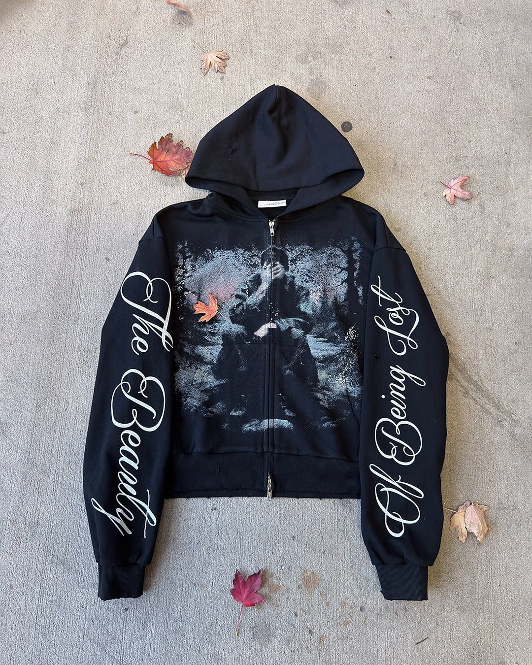 BOBL BLACK ZIP UP HOODIE
