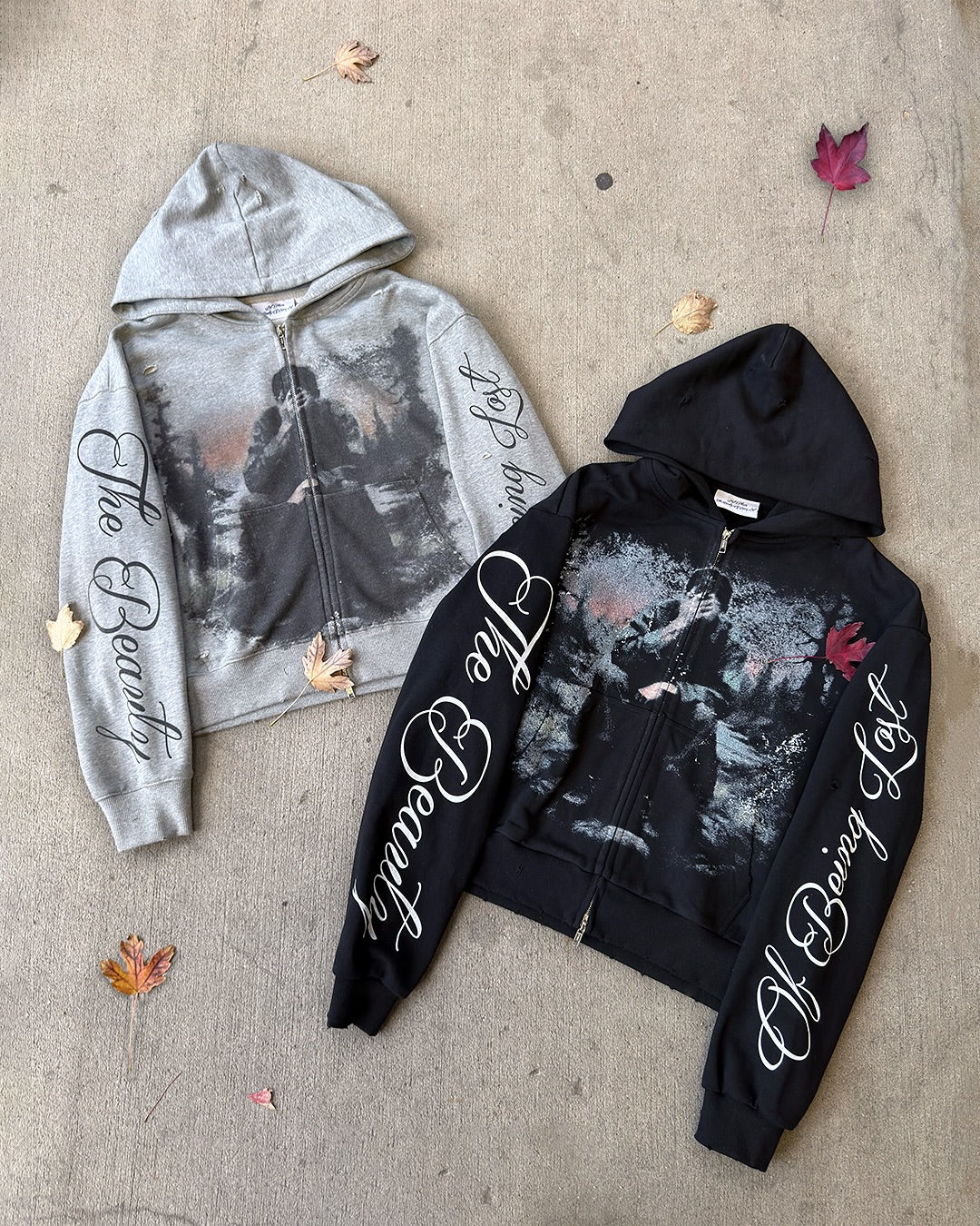 BOBL GREY ZIP UP HOODIE