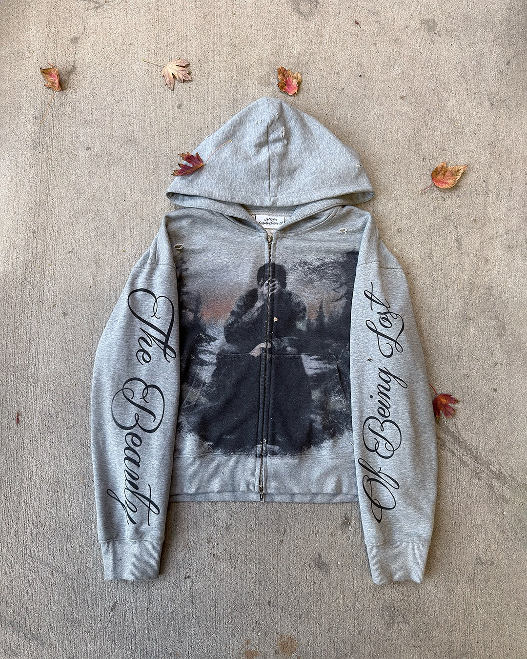 BOBL GREY ZIP UP HOODIE